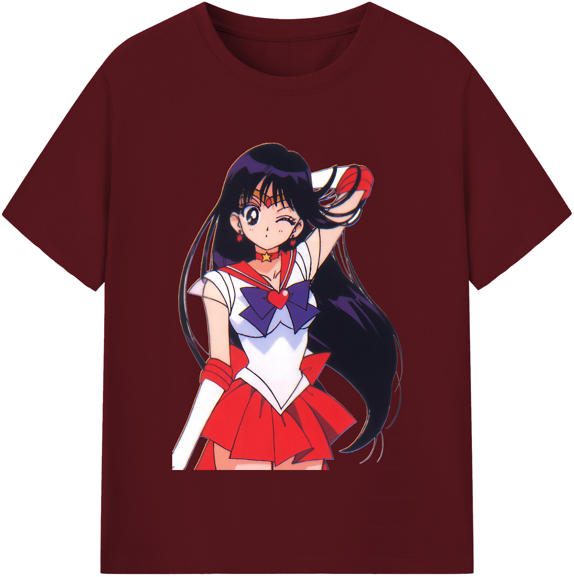 （画像用） 美少女戦士セーラームーン 火野レイ ひの レイ Sailor Moon Hino Rei （セーラーマーズ,Sailor Mars） 綿100％半袖Tシャツ（フロントプリント）